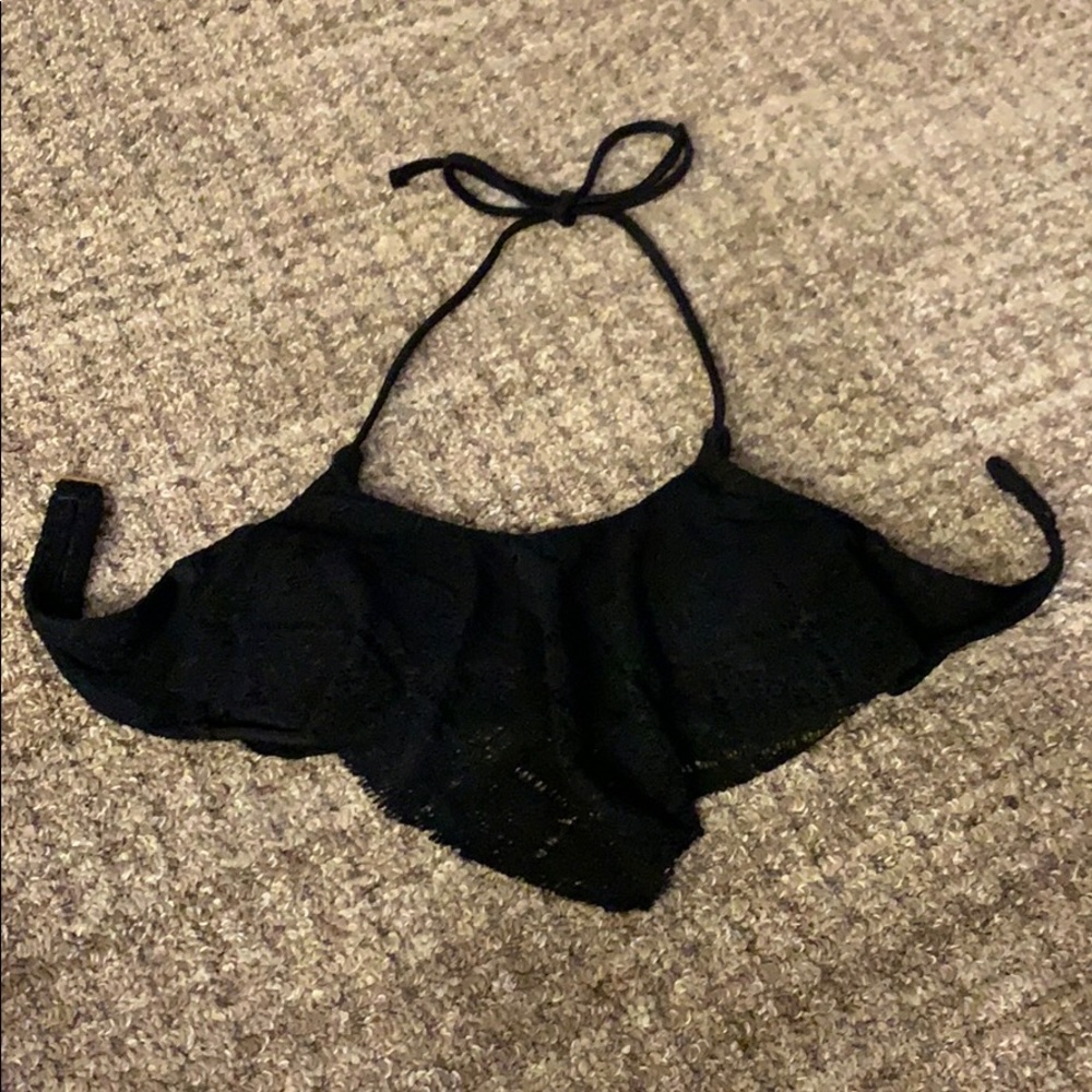 Black Flowy Bikini Top